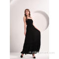 Zwarte strand casual maxi-jurk voor dames